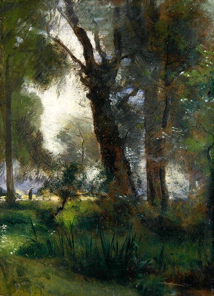 The Edge of the Karlsaue, Kassel (olje på lerret) av Louis Kolitz
