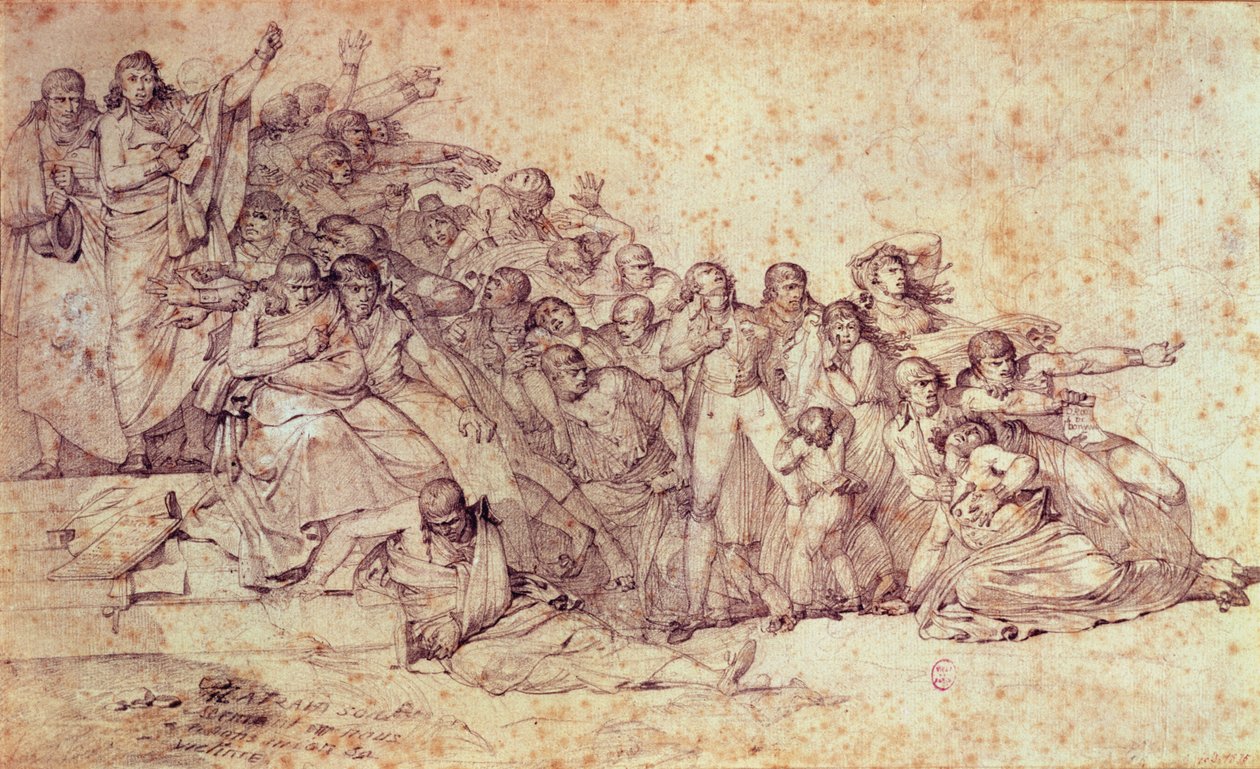 Patriotene-massakren på Champ de Mars av Louis Lafitte