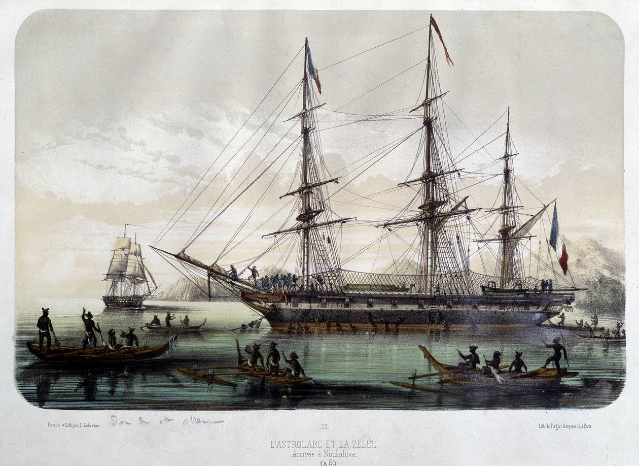 Astrolabe (nytt navn på "" Shell") og Zelee, båtene til Jules Dumont d