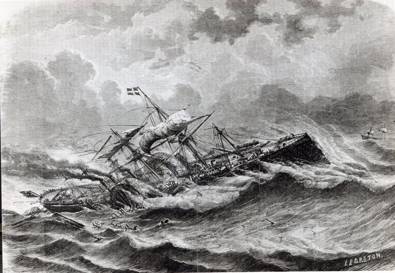 Katastrofen til Great Eastern i september 1861 av Louis Le Breton