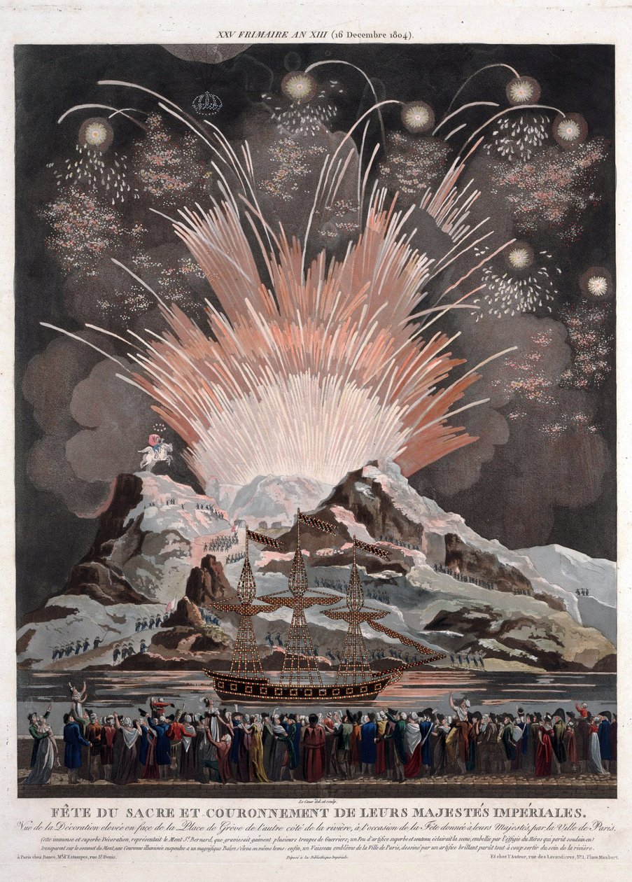 Festligheter ved kroningen av Napoleon - Le Coeur, Louis (aktiv ca. 1800) - 1806 - Akvatint - 54,3x42,4 - Privat samling av Louis Le Coeur