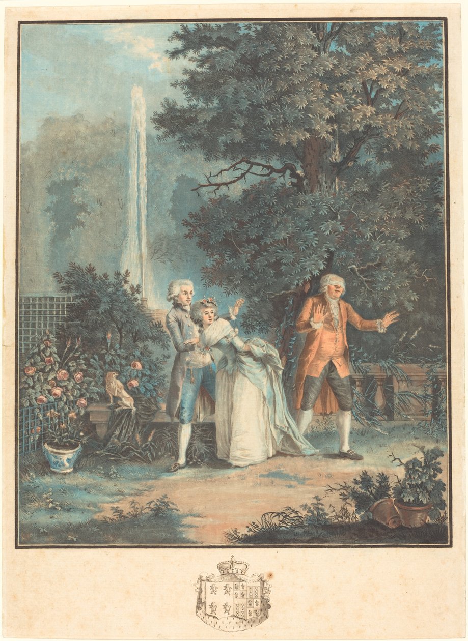 Colin-maillard av Louis Le Coeur after Nicolas Lavreince
