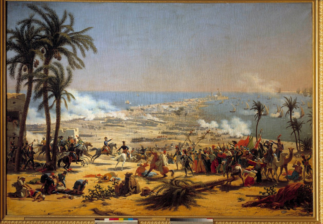 Kampanje (ekspedisjon) av Egypt (1798-1801): "" Slaget ved Aboukir (25. juli av Louis Lejeune