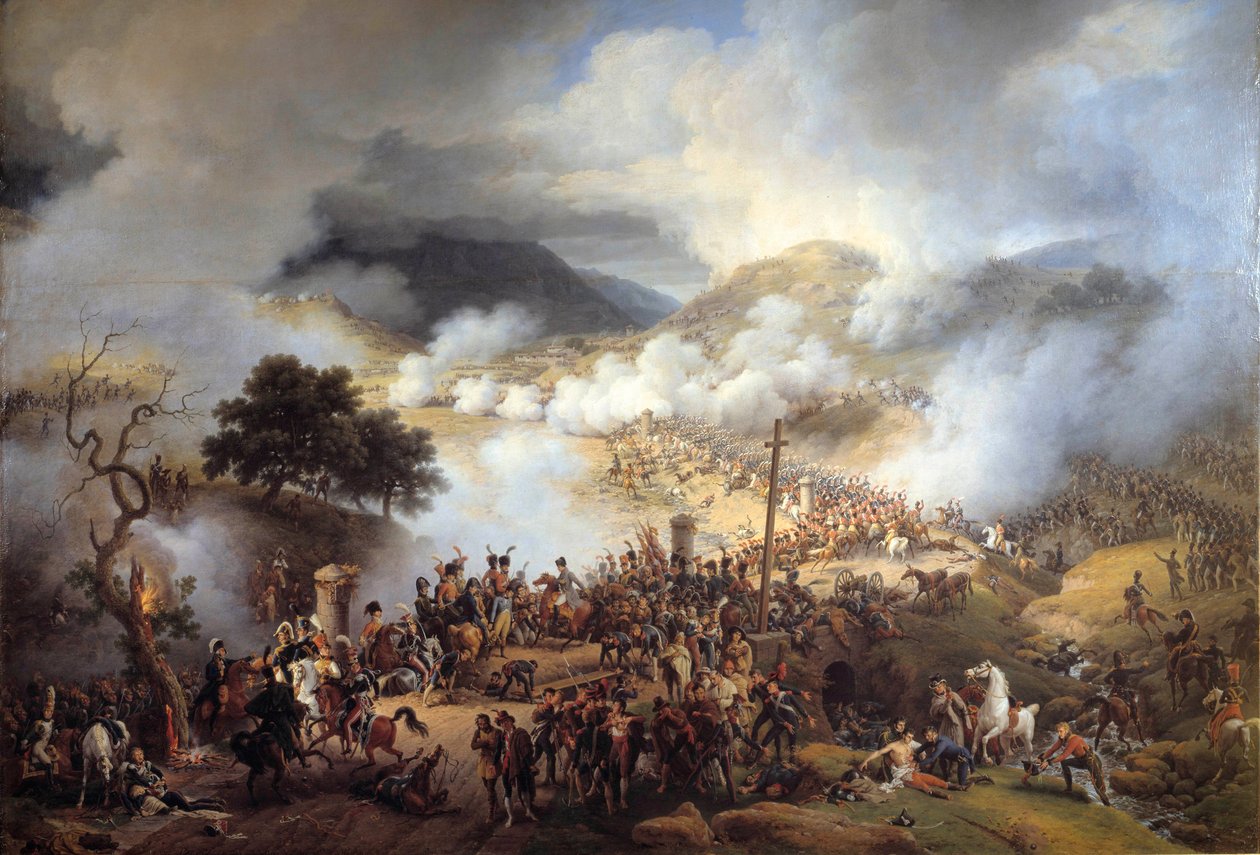 Kampanje for Spania: "" Slaget ved Somo Sierra-passet i Castilla den 30/11/1808"" Maleri av Louis Francois Lejeune (1775-1848) 1810 Søn. 2,1x2,6 m. av Louis Lejeune