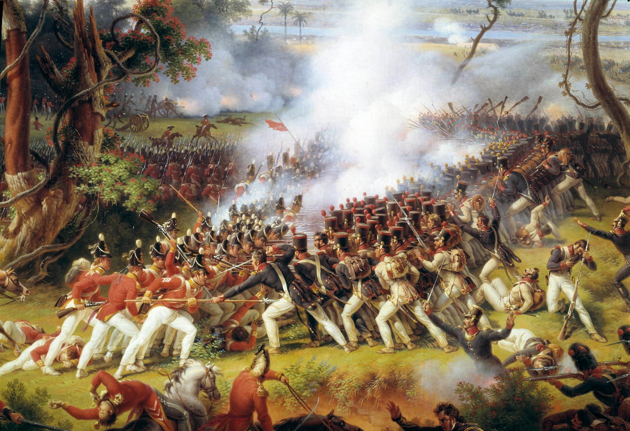 Napoleonsk kampanje i Spania og Portugal (1808-1813): "" Slaget ved Chiclana, nær Cadiz, 5. mai av Louis Lejeune