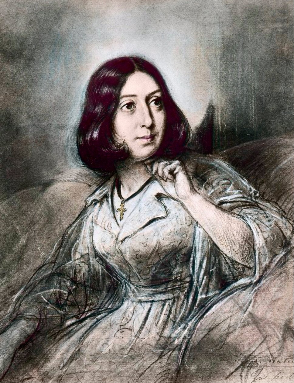 Portrett av George Sand etter Louis Leopold Boilly av Louis Leopold (after) Boilly