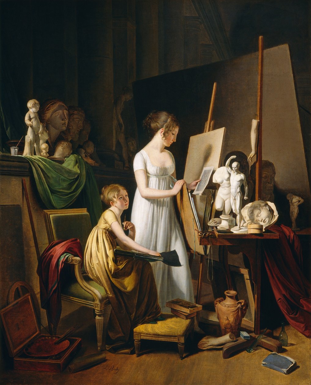 Et malers studio av Louis Leopold Boilly