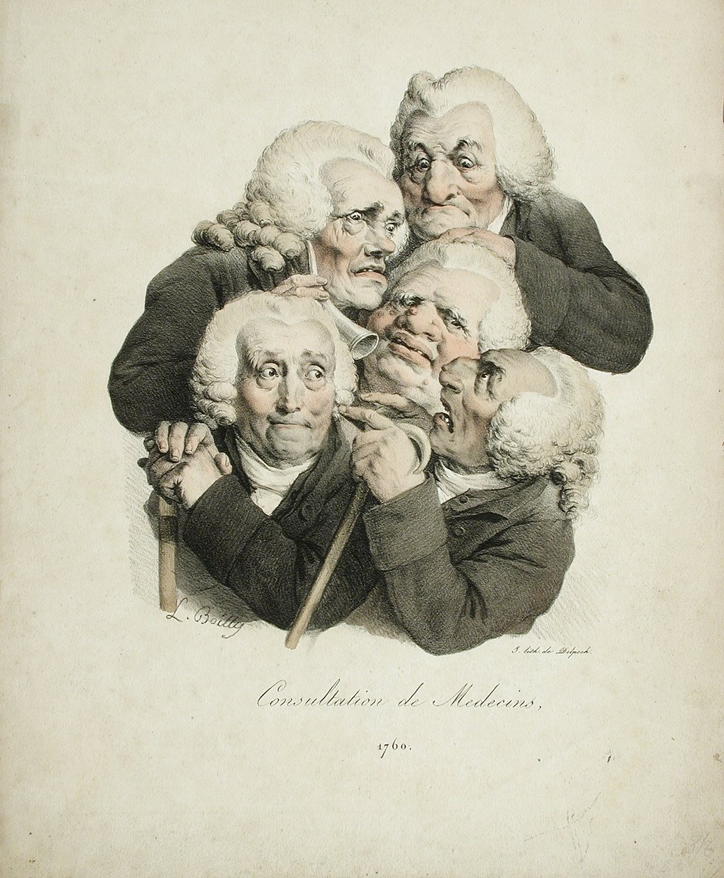 Konsultasjon av leger, 1823 av Louis Leopold Boilly