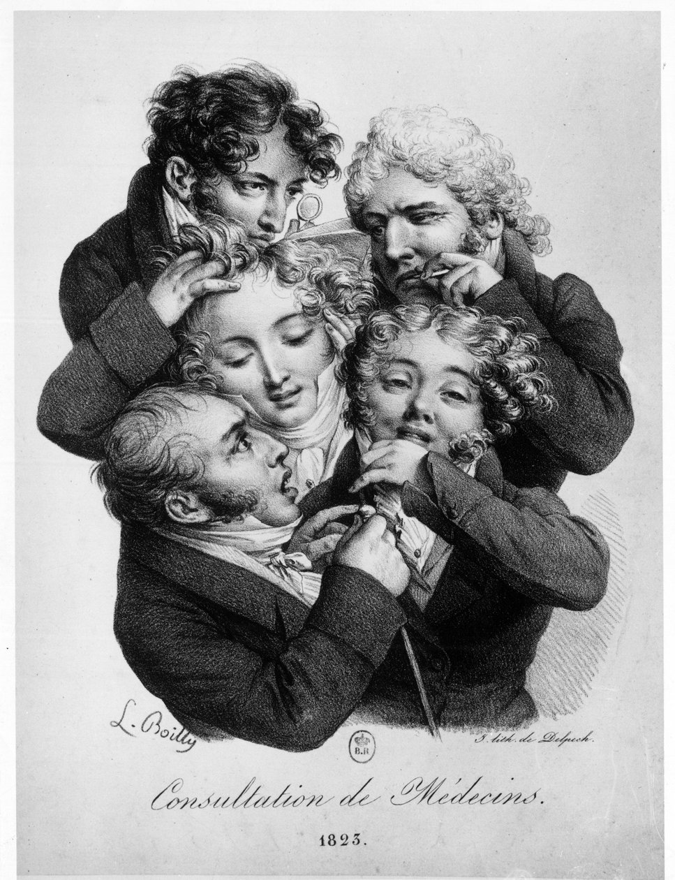 Konsultasjon med leger, av Louis Boilly av Louis Leopold Boilly