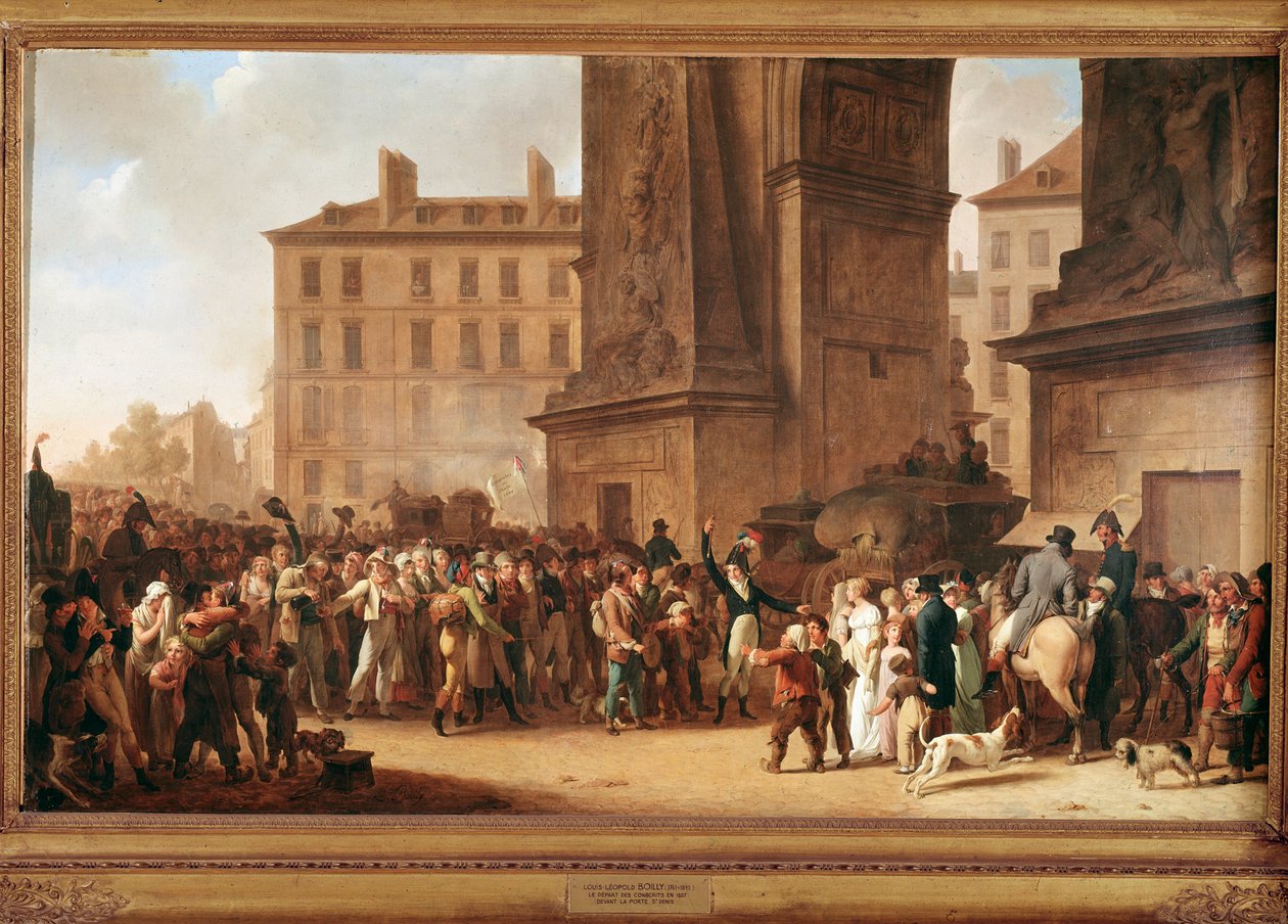 Avgang av rekrutter ved Porte Saint Denis i Paris for å kjempe i Napoleonskrigene av Louis Leopold Boilly