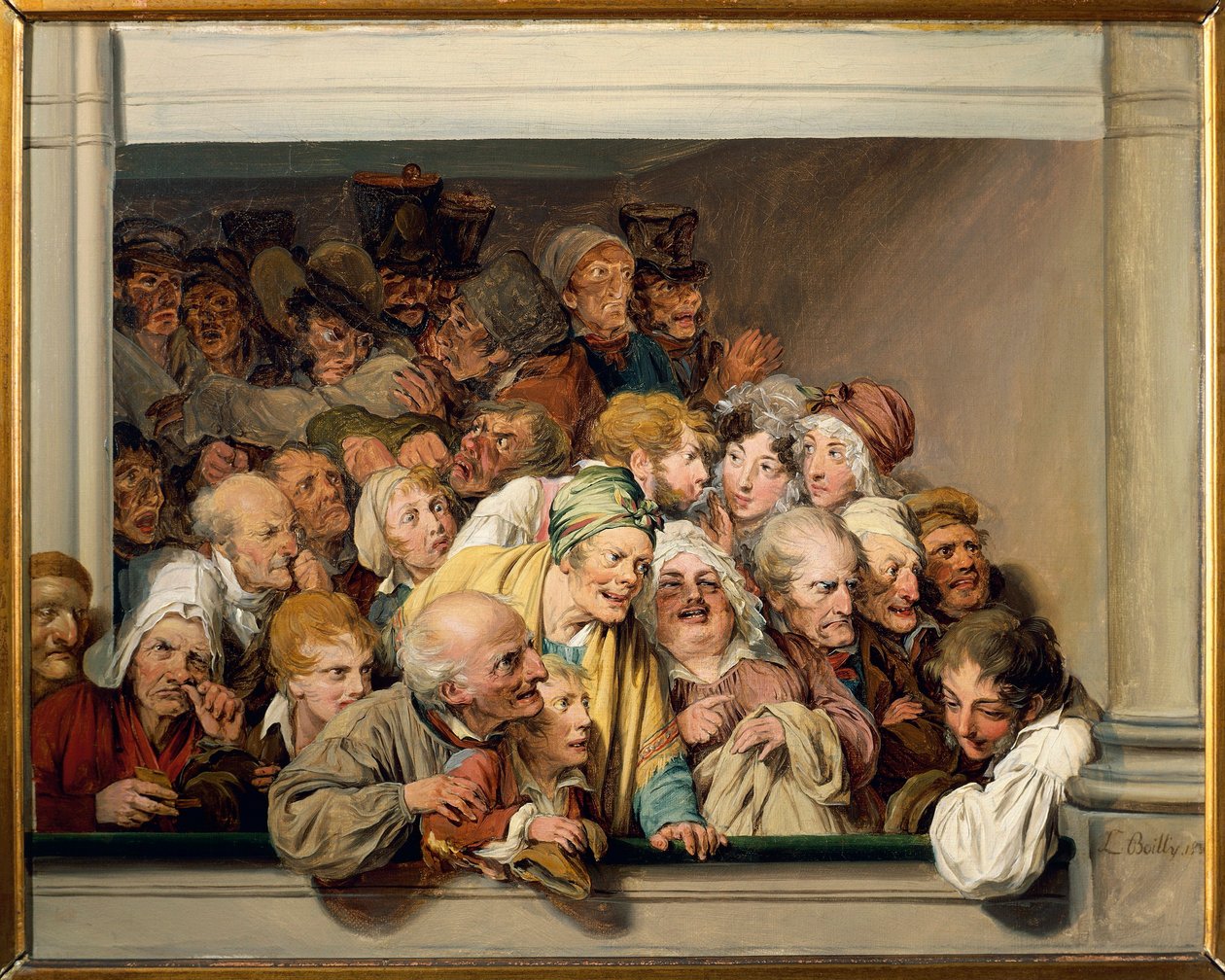 Frankrike, Paris, Versailles, Teaterboks på gratis forestillingsdag av Louis Leopold Boilly