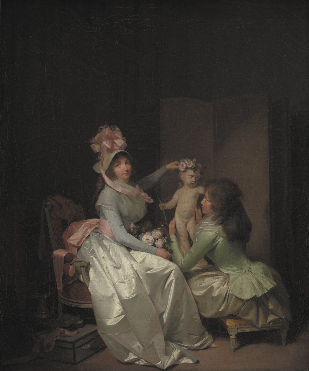 Garlander statuetten av Amor av Louis Leopold Boilly