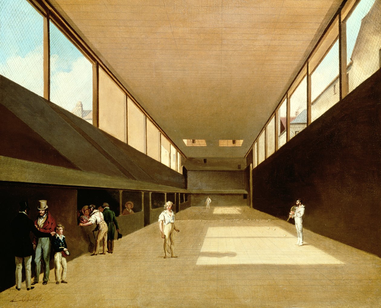 Interiør i Jeu de Paume, Versailles av Louis Leopold Boilly
