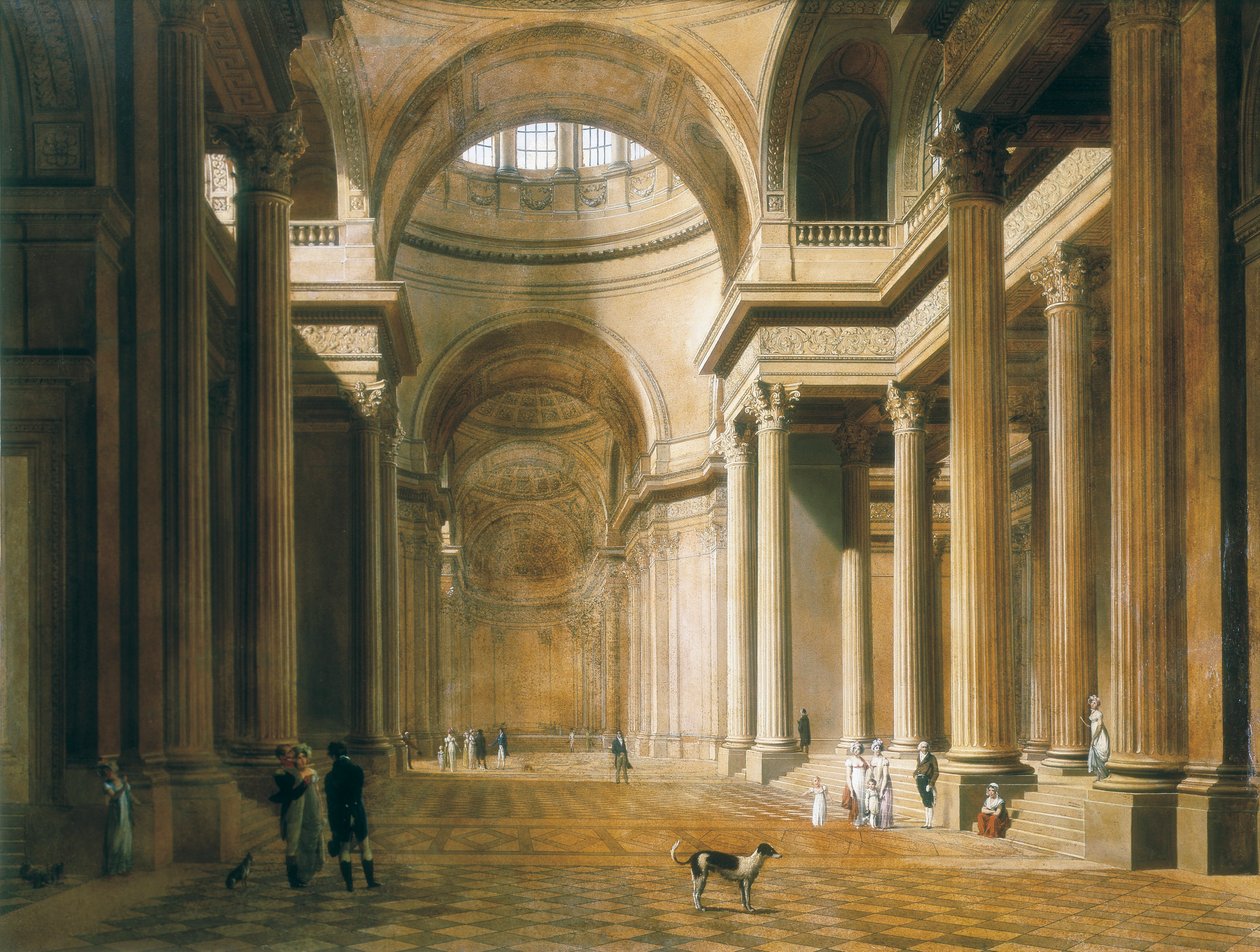 Interiøret i Pantheon i Paris. Maleri av Louis Leopold BOILLY av Louis Leopold Boilly