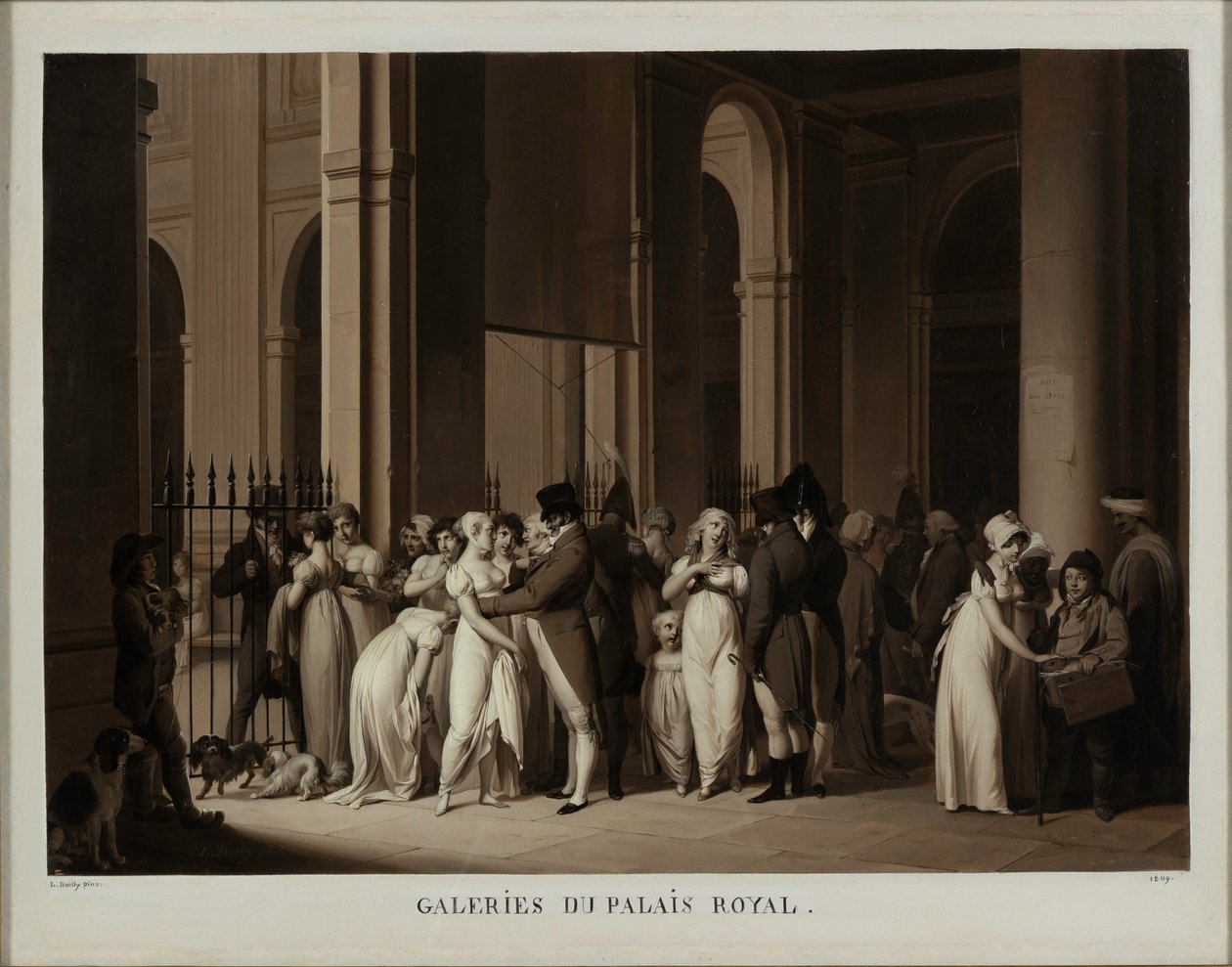 Galleriene til det kongelige slott, 1809. av Louis Leopold Boilly