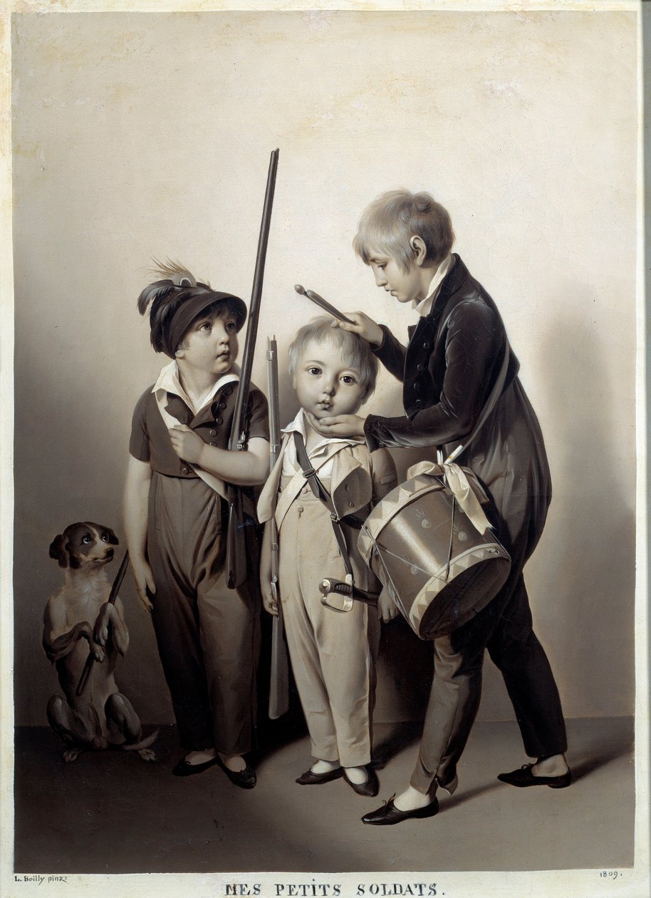Mine små soldater. Gravering av Louis Leopold Boilly (1761-1845) av Louis Leopold Boilly