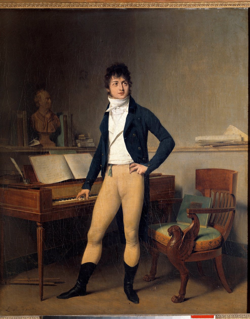 Full lengdeportrett av Francois Adrien Boieldieu (1755-1834), fransk komponist. Maleri av Louis Leopold Boilly (1761-1845) av Louis Leopold Boilly