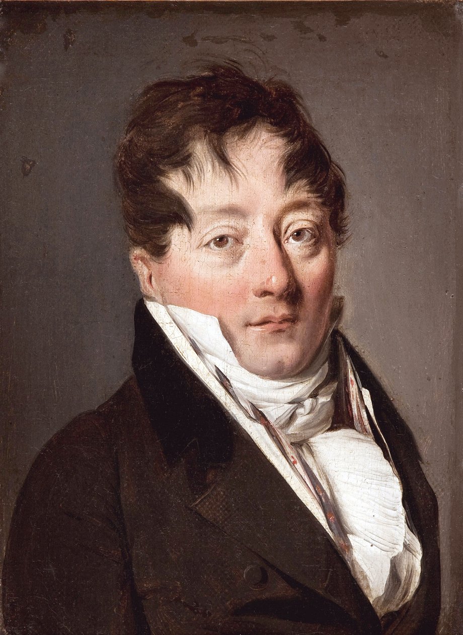 Portrett av Alexandre Balthazar Laurent Grimod de la Reyniere (1758-1837) av Boilly, Louis-Leopold (Louis Leopold) (1761-1845), - Olje på lerret, 22x17 - Musee Marmottan Monet, Paris av Louis Leopold Boilly