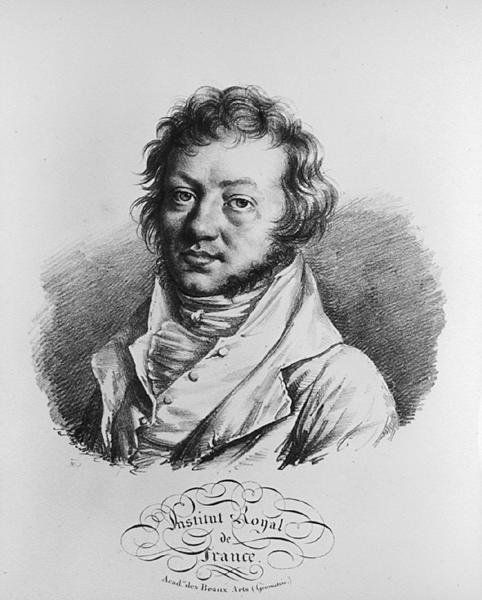 Portrett av Andre Marie Ampere (1775-1836) (litho) (s/hvitt-bilde) av Louis Leopold Boilly