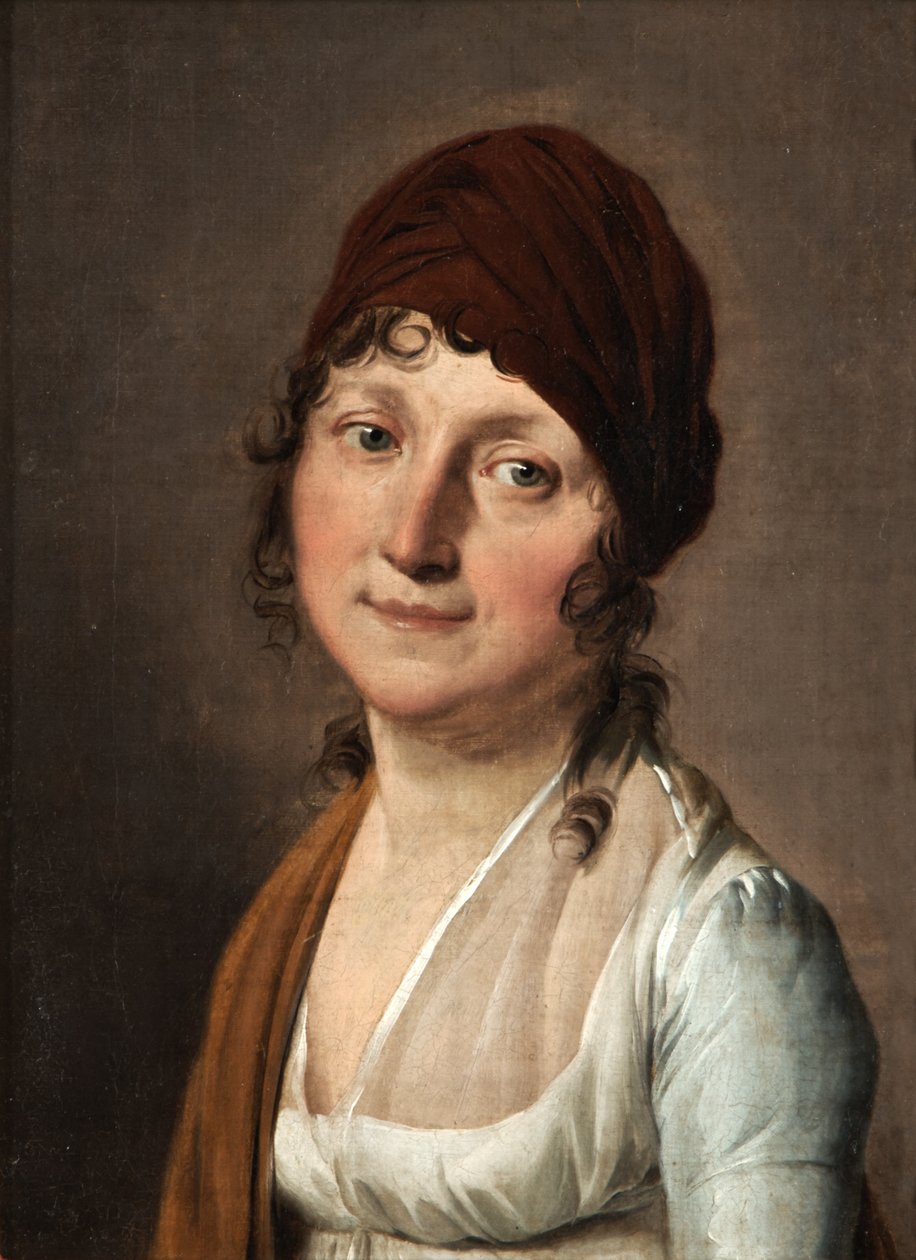 Portrett av en kvinne med rødt hårbånd av Louis Leopold Boilly
