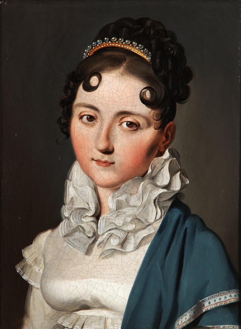 Portrett av en ung kvinne med grønt sjal av Louis Leopold Boilly