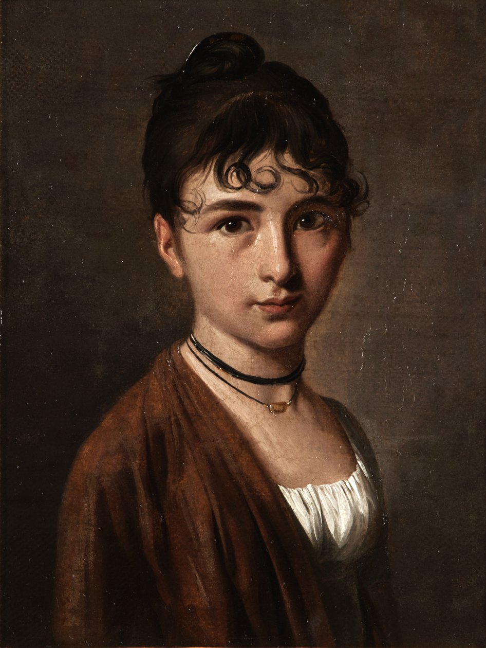 Portrett av en ung kvinne med halskjede av Louis Leopold Boilly