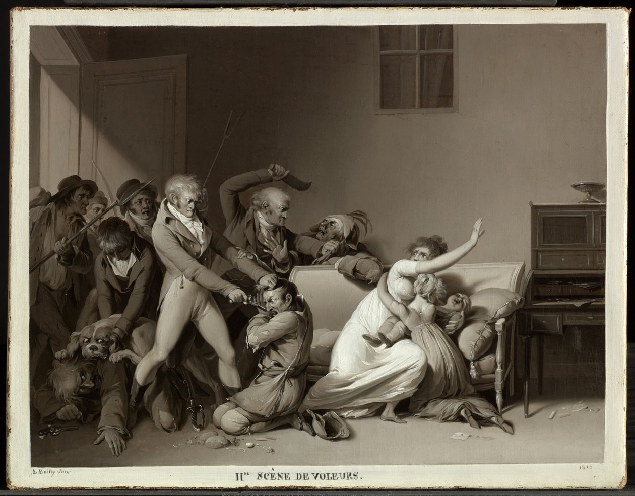 Andre scene med innbruddstyver: Innbruddstyvene arrestert av Louis Leopold Boilly
