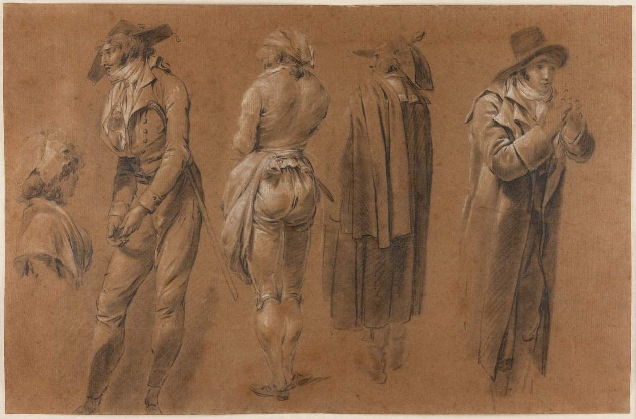 Studie for The Speculators ved Palais Royal av Louis Leopold Boilly