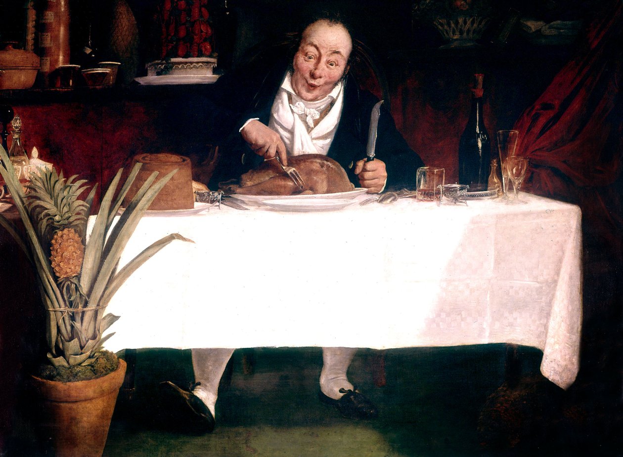 The Gourmand: Mann som spiser kalkun av Louis Leopold Boilly