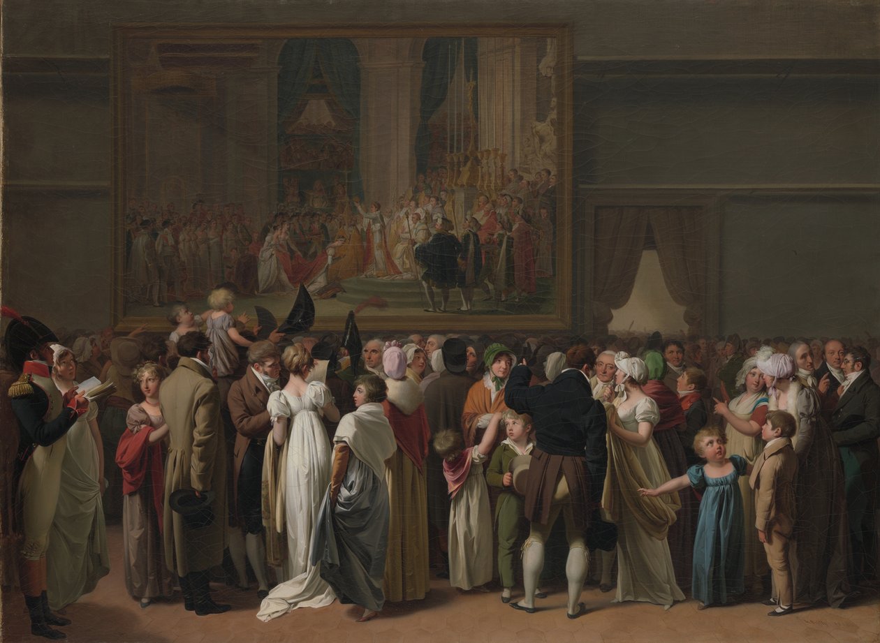 The Public Viewing Davids "Coronation" på Louvre av Louis Leopold Boilly