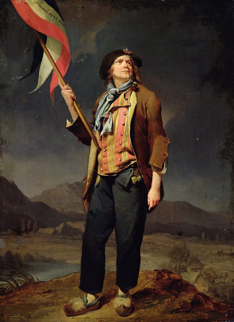 Sangeren Chenard, som en Sans-Culotte, 1792 av Louis Leopold Boilly