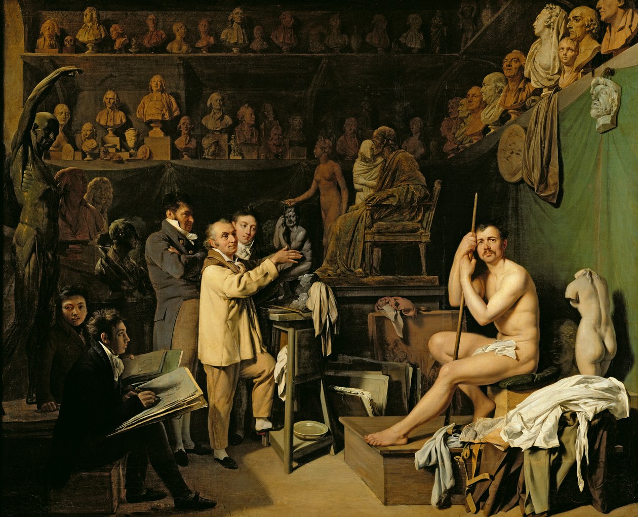 Studioet til Jean Antoine Houdon (1741-1828) av Louis Leopold Boilly