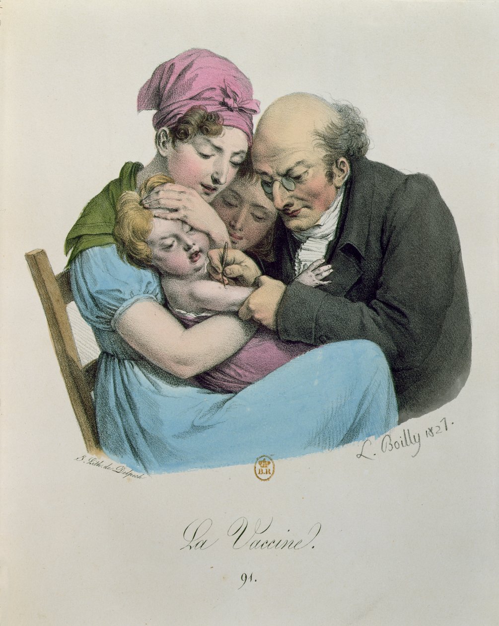 Vaksinen, gravert av Francois Seraphin Delpech (1778-1825) 1827 av Louis Leopold Boilly