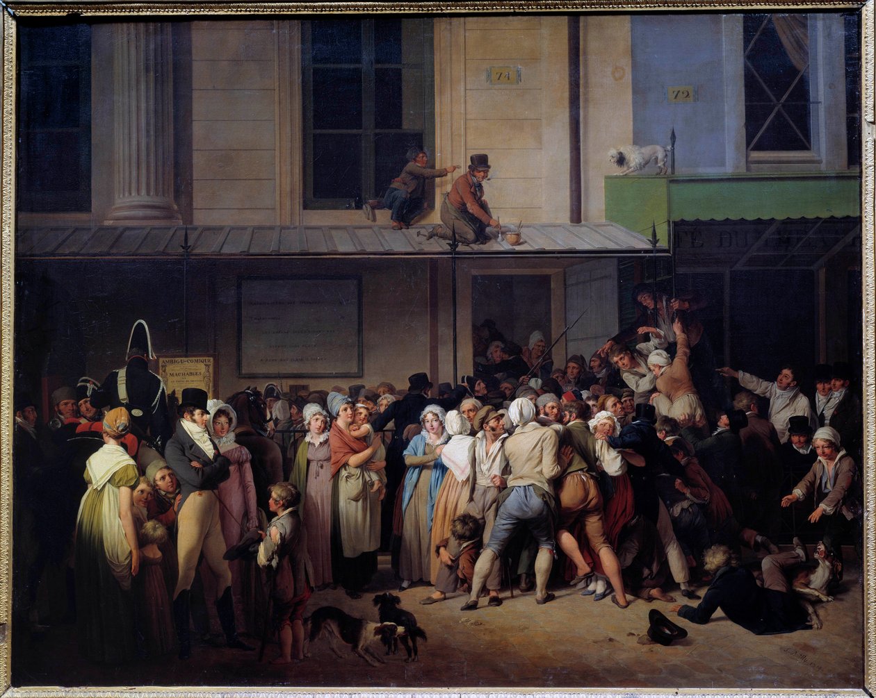 Inngangen til teateret for tvetydig tegneserie har en gratis representasjon Maleri av Louis Leopold Boilly (1761-1845) Sun. 0,66x0,80 m. av Louis Leopold Boilly