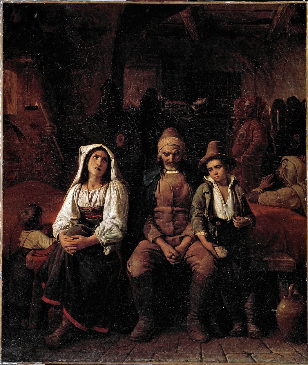 Begravelse i det romerske landet Maleri av Louis Leopold Robert (1794-1835) - Genes Galleria d'Arte Moderna italy av Louis Leopold Robert