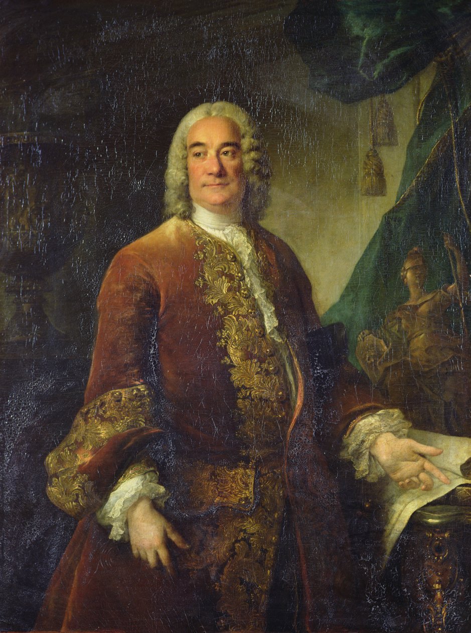 Charles-Francois-Paul Lenorman Tournehem (1684 - 1751), direktør for de kongelige bygningene, ca. 1750 (olje på lerret) av Louis Tocqué