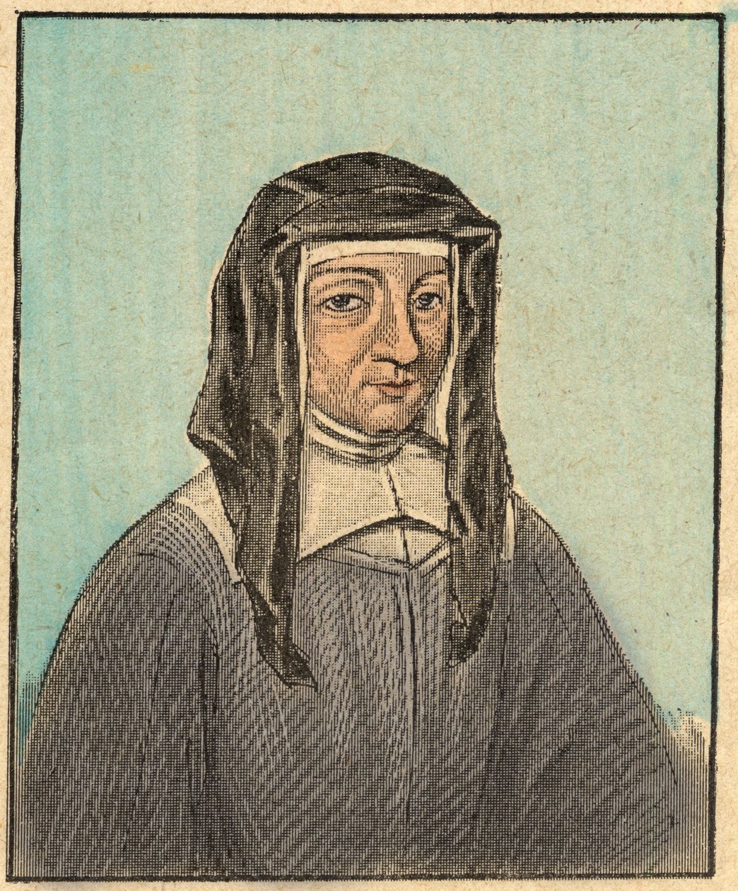 Portrett av Louise de Marillac (Louise Le Gras) (1591-1660) - Gravering fra "" Religiøs lære ved øynene. Wonderful Album» av Louis Maitrejean og Georget Ramond - Frankrike 1910 av Louis Maitrejean