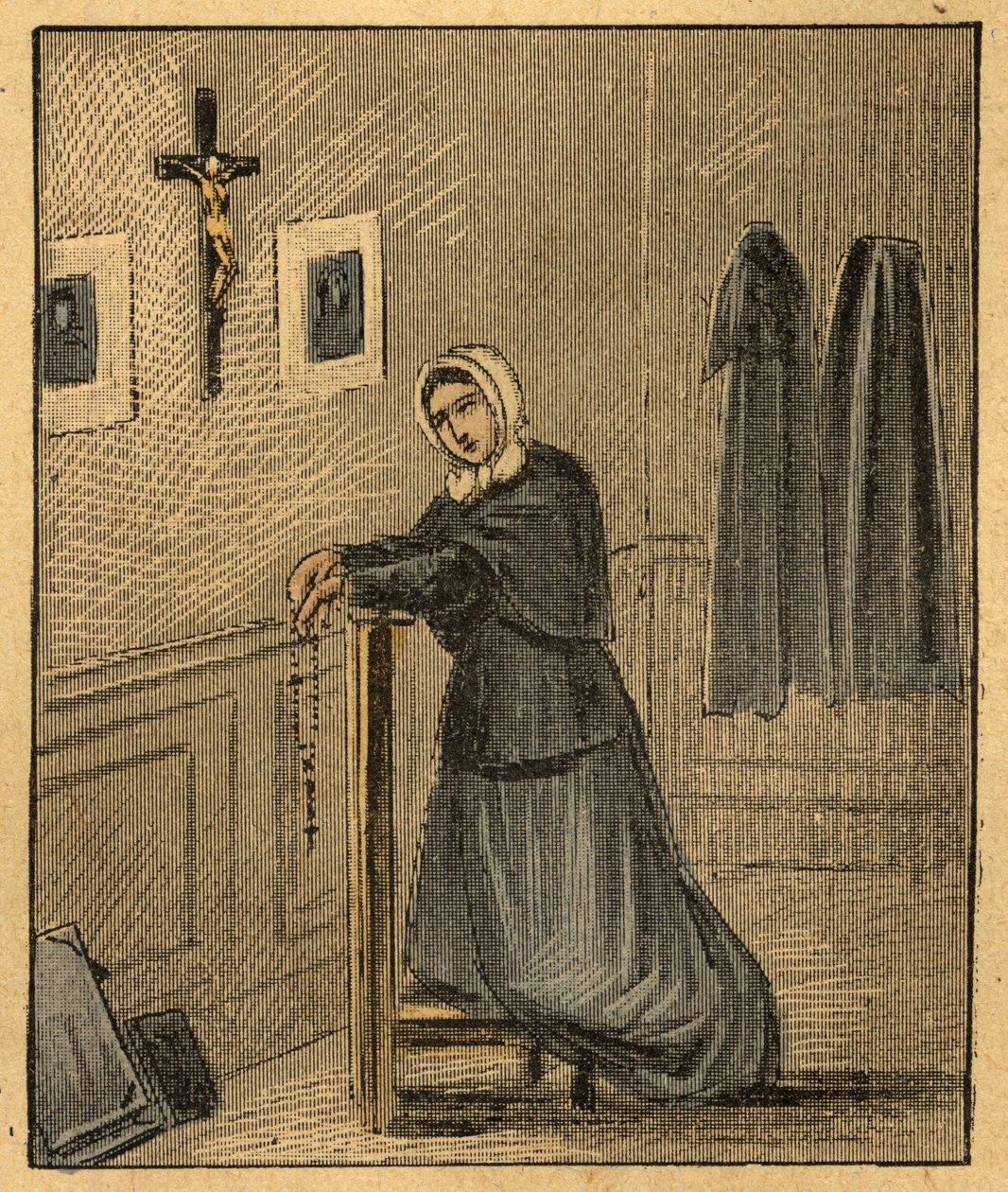 Portrett av Pauline-Marie Jaricot (Pauline Marie Jaricot) (1799-1862) grunnleggeren av Society of the Propagation of the Faith and the Living Rosary Association - (Propagation of the Faith) - Gravering fra "" Religiøs lære ved øynene. Herlig av Louis Maitrejean