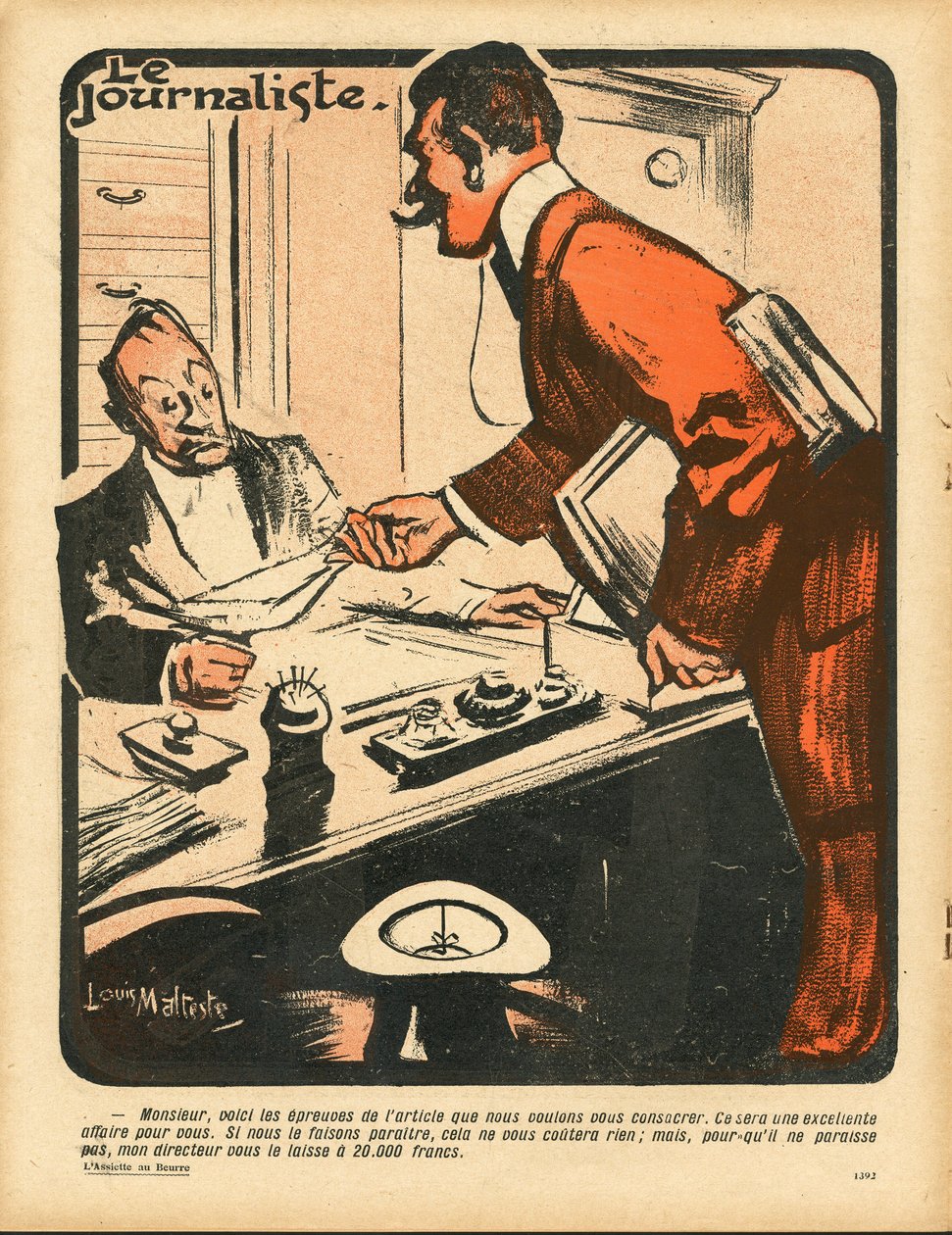 L'Plate au beurre, nummer 295, Satirisk i farger av Louis Malteste