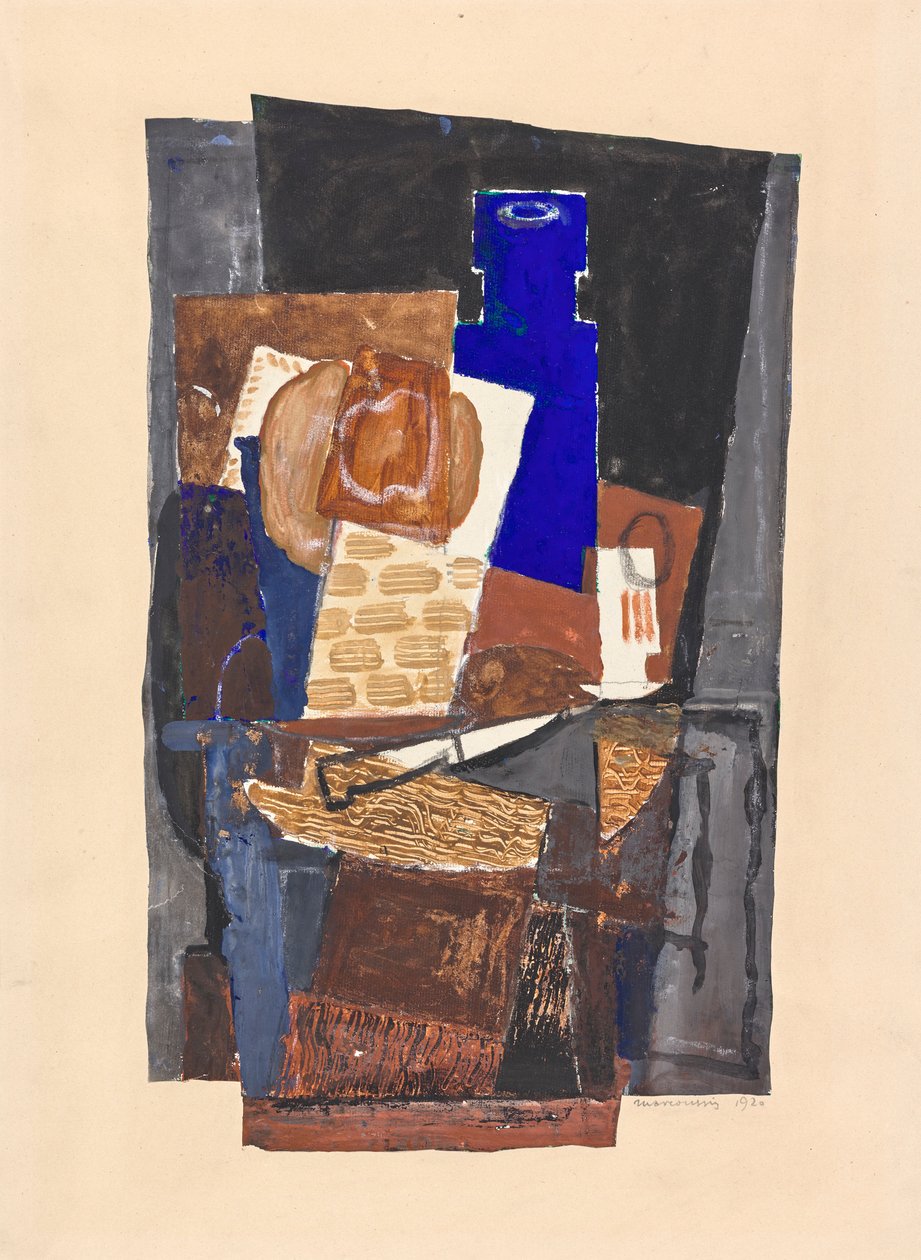 Stilleben med kniv av Louis Marcoussis