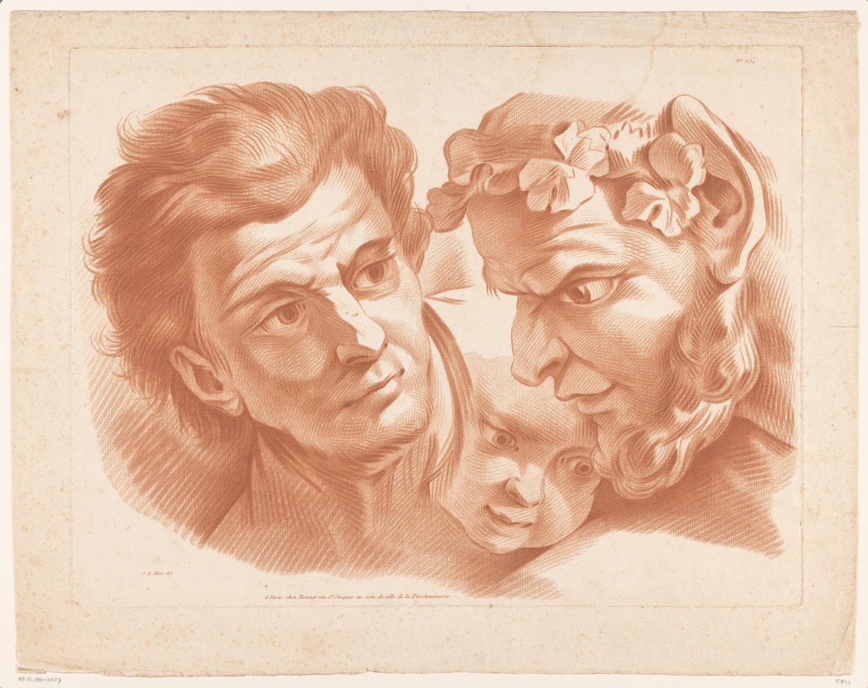 Tre hoder av Louis Marin Bonnet (possibly)