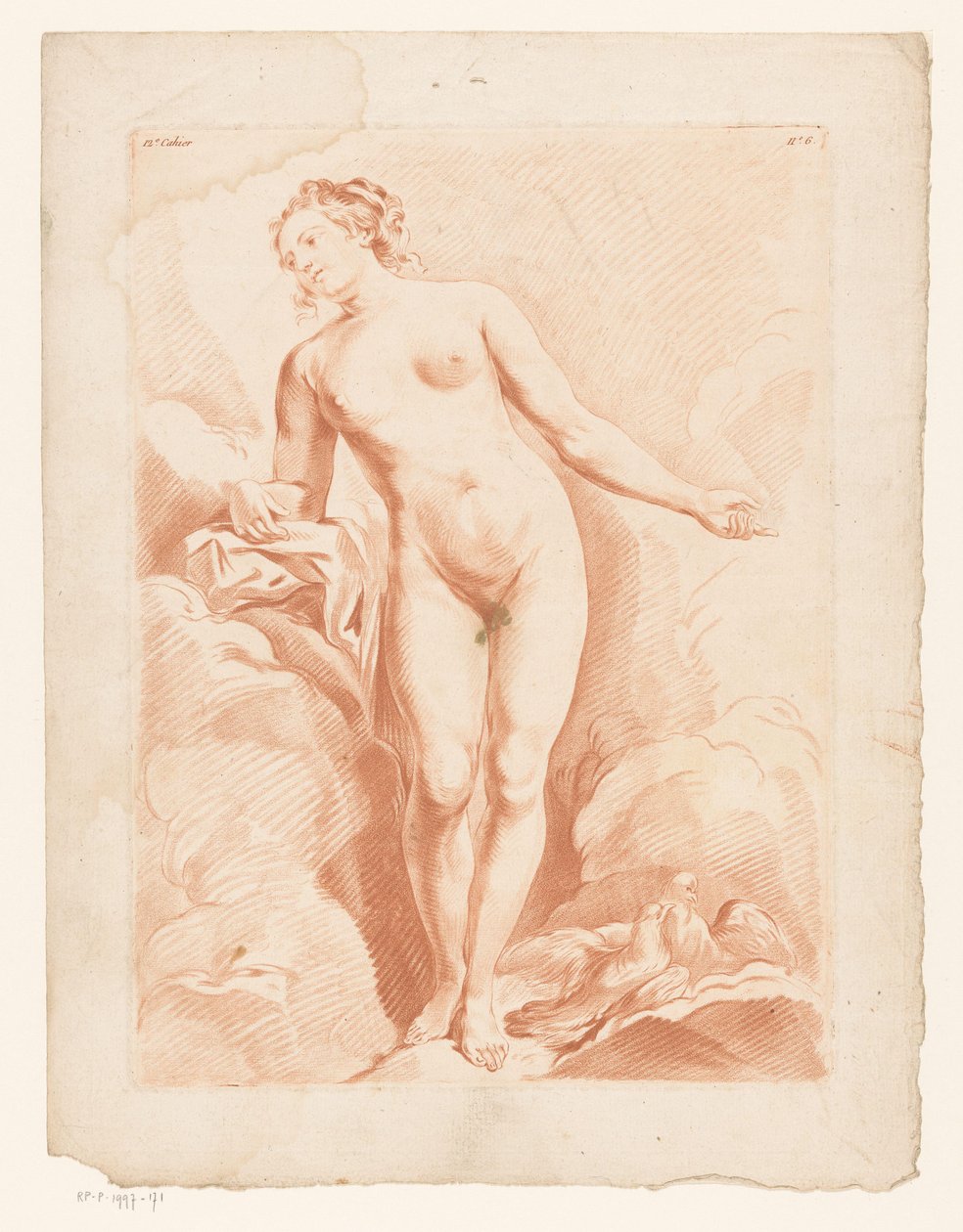 Naken Venus med to turtelduer av Louis Marin Bonnet (possibly)