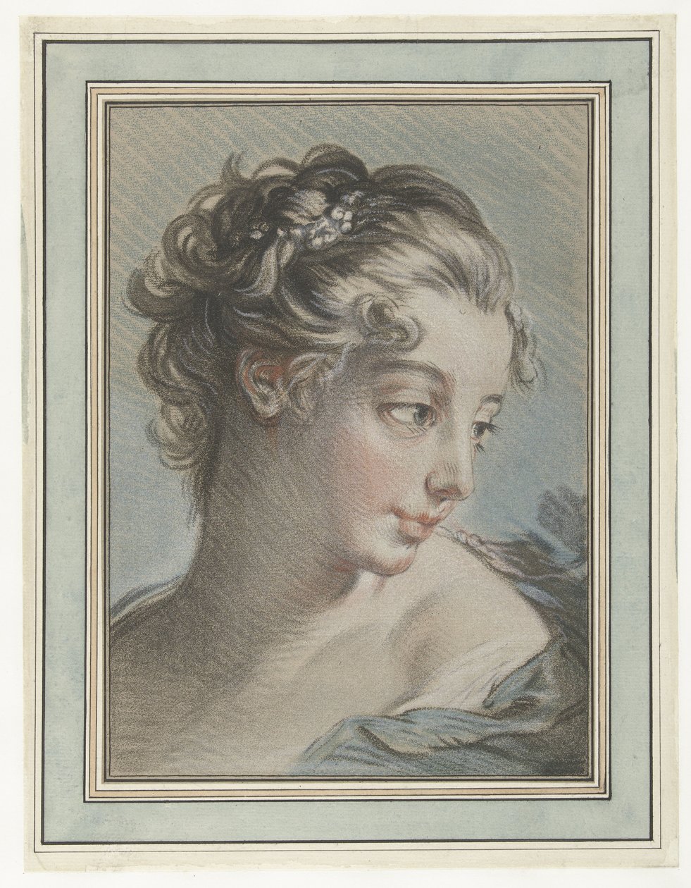 Byste av en ung kvinne Tête de femme av Louis Marin Bonnet