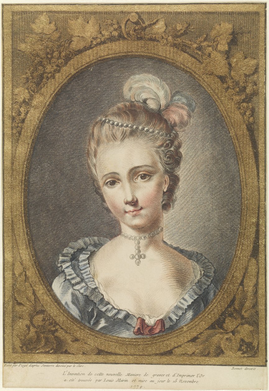 Byste av en ung kvinne med perlekjede av Louis Marin Bonnet