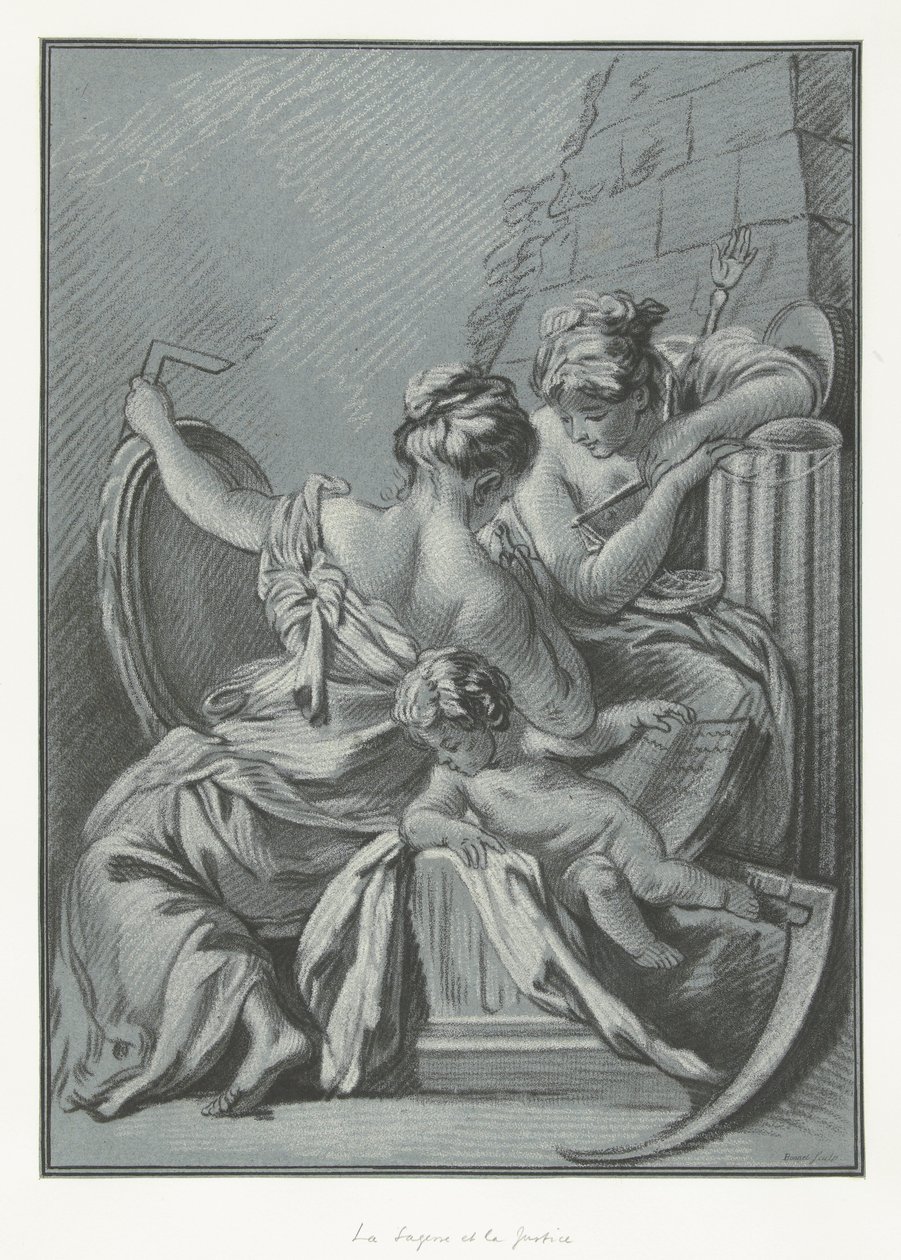 Visdom og rettferdighet La Sagesse et la Justice av Louis Marin Bonnet