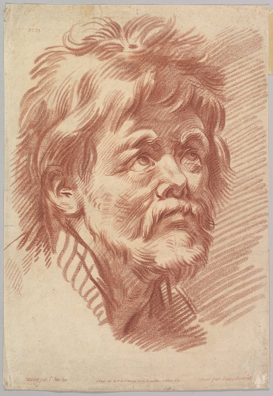 Leder av en gammel mann, midten til slutten av 1700-tallet. av Louis Marin Bonnet
