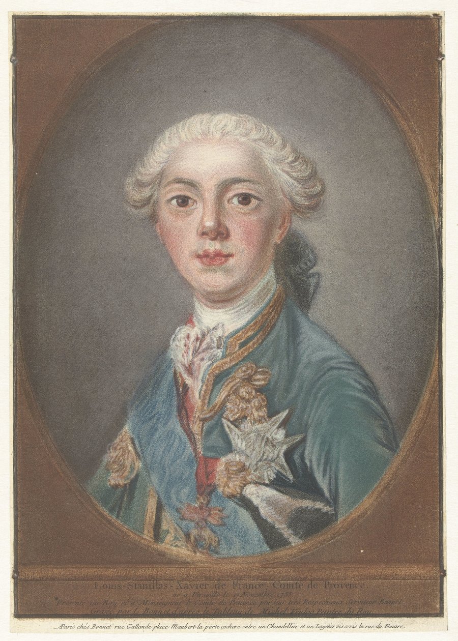 Portrett av Louis Stanislas Xavier av Frankrike Louis-Stanislas-Xavier av Frankrike, greve av Provence (tittel på objekt) av Louis Marin Bonnet