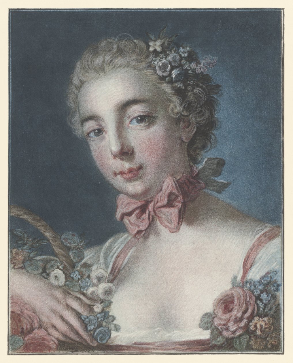 Portrett av Marie Amélie Baudouin som Flora leder av Flora av Louis Marin Bonnet