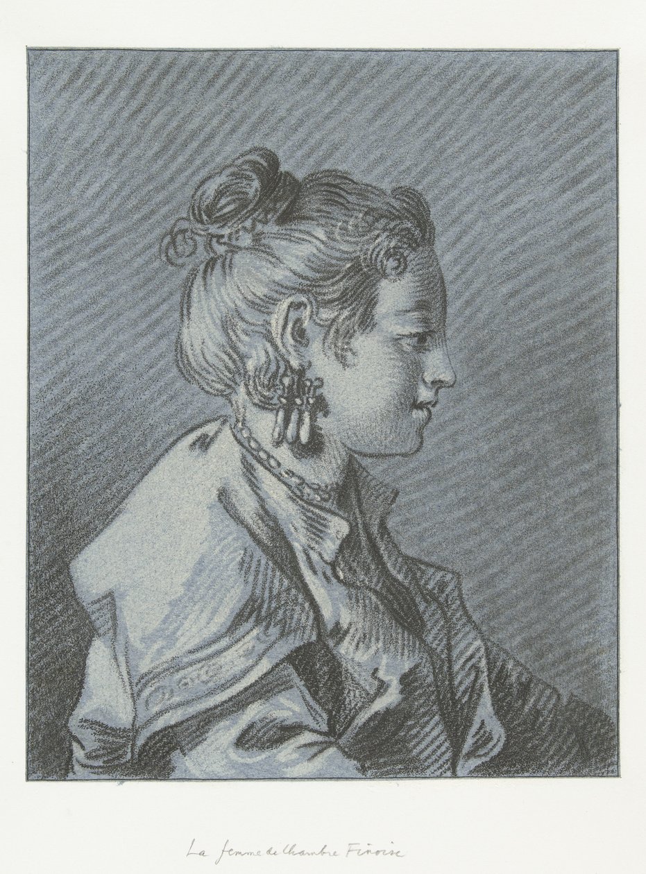 Portrett av en finsk kammerpike Tête de femme de chambre Finoise av Louis Marin Bonnet