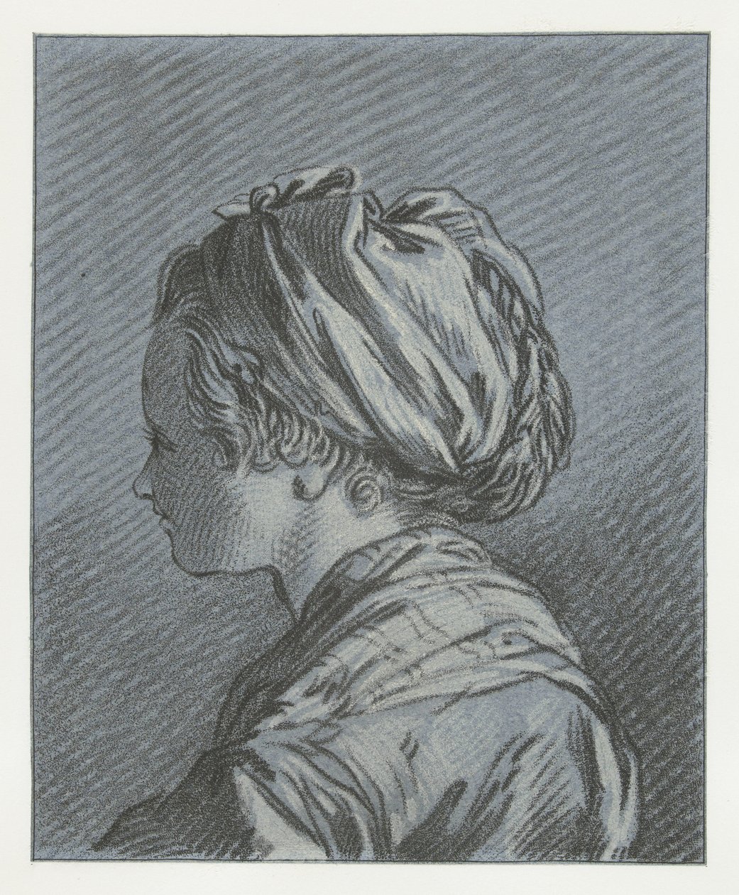 Portrett av en muscovy tjenestepike Tête de servante Moscovite av Louis Marin Bonnet